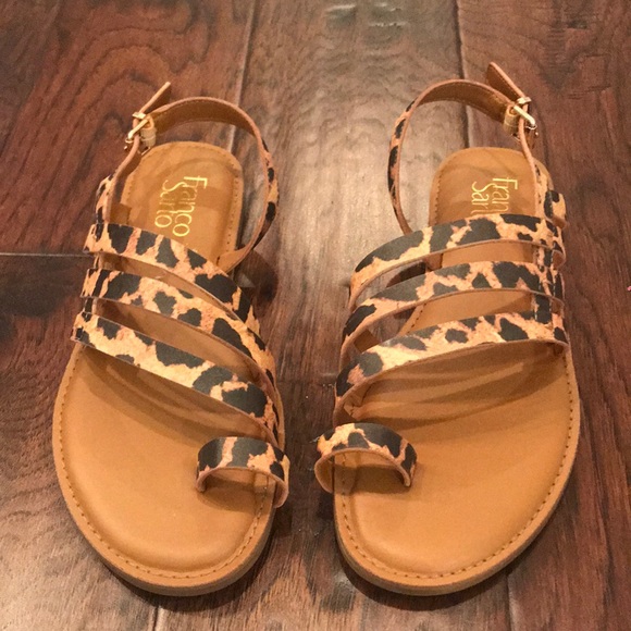 franco sarto animal print sandals